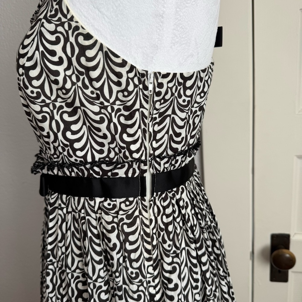 Roadkill Ranch Retro Black White Cotton Fit & Flare Midi Dress S - Picture 9 of 13